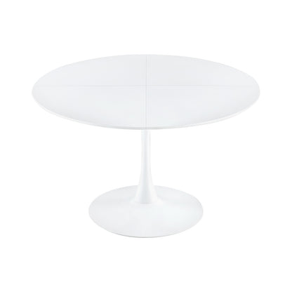 120cm Round Table with Iron Legs（4 sectors）-White