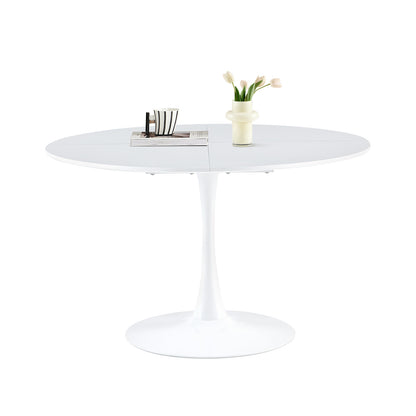 120cm Round Table with Iron Legs（4 sectors）-White
