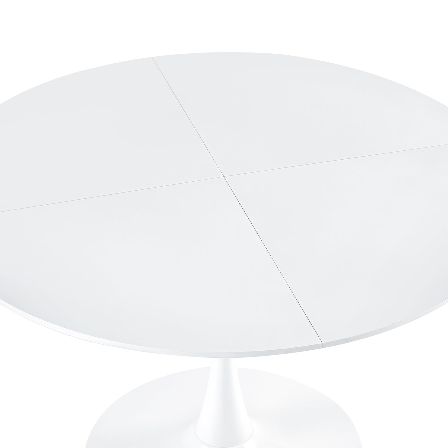 120cm Round Table with Iron Legs（4 sectors）-White