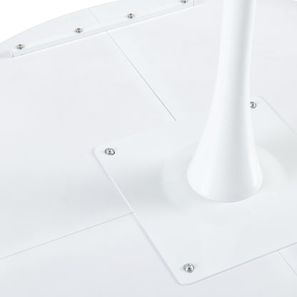 120cm Round Table with Iron Legs（4 sectors）-White
