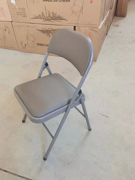 FAIR Stackable Folding Chair Set (Set of 4) - Gray/Kakhi