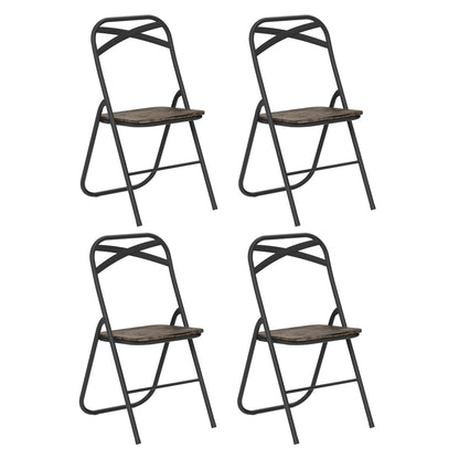 FERN Stackable Folding Chairs Set of 4 - Wood/Light Oak Grain