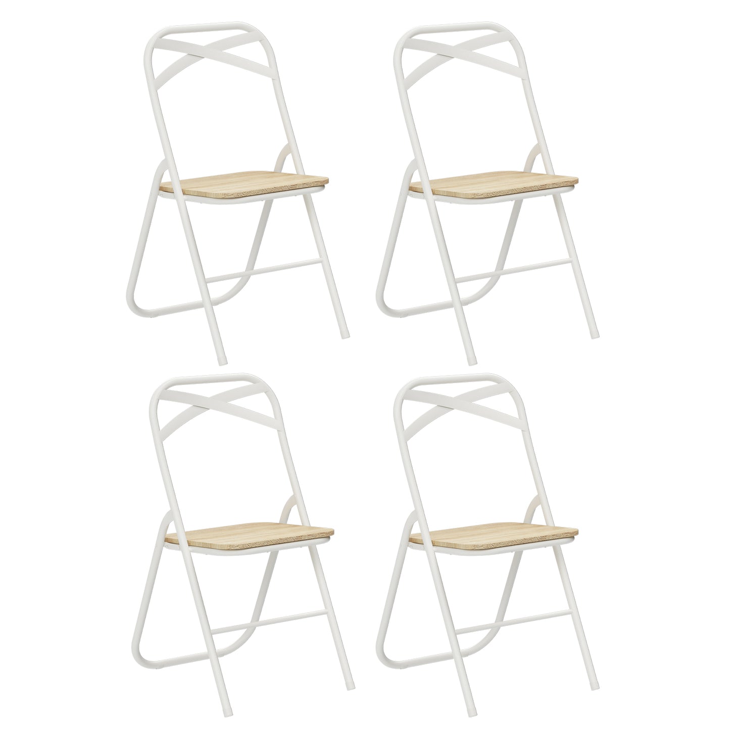 FERN Stackable Folding Chairs Set of 4 - Wood/Light Oak Grain