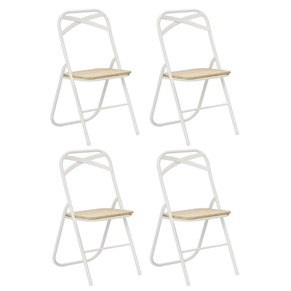 FERN Stackable Folding Chairs Set of 4 - Wood/Light Oak Grain