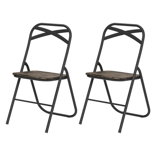 FERN Stackable Folding Chairs Set of 2 - Wood/Light Oak Grain