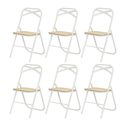 FERN Stackable Folding Chairs Set of 6 - Wood/Light Oak Grain