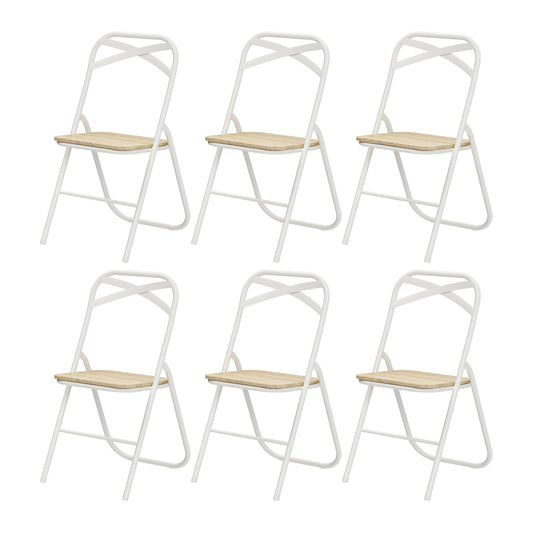 FERN Stackable Folding Chairs Set of 6 - Wood/Light Oak Grain