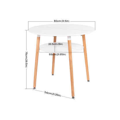 2-Layer Round Coffee Table White-FULLER