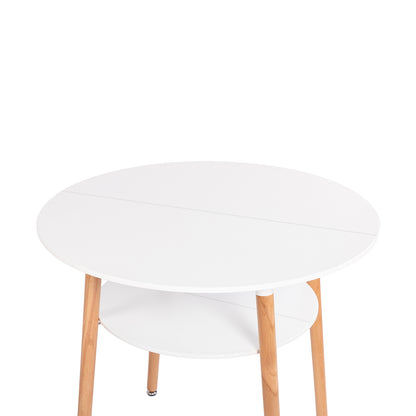 2-Layer Round Coffee Table White-FULLER