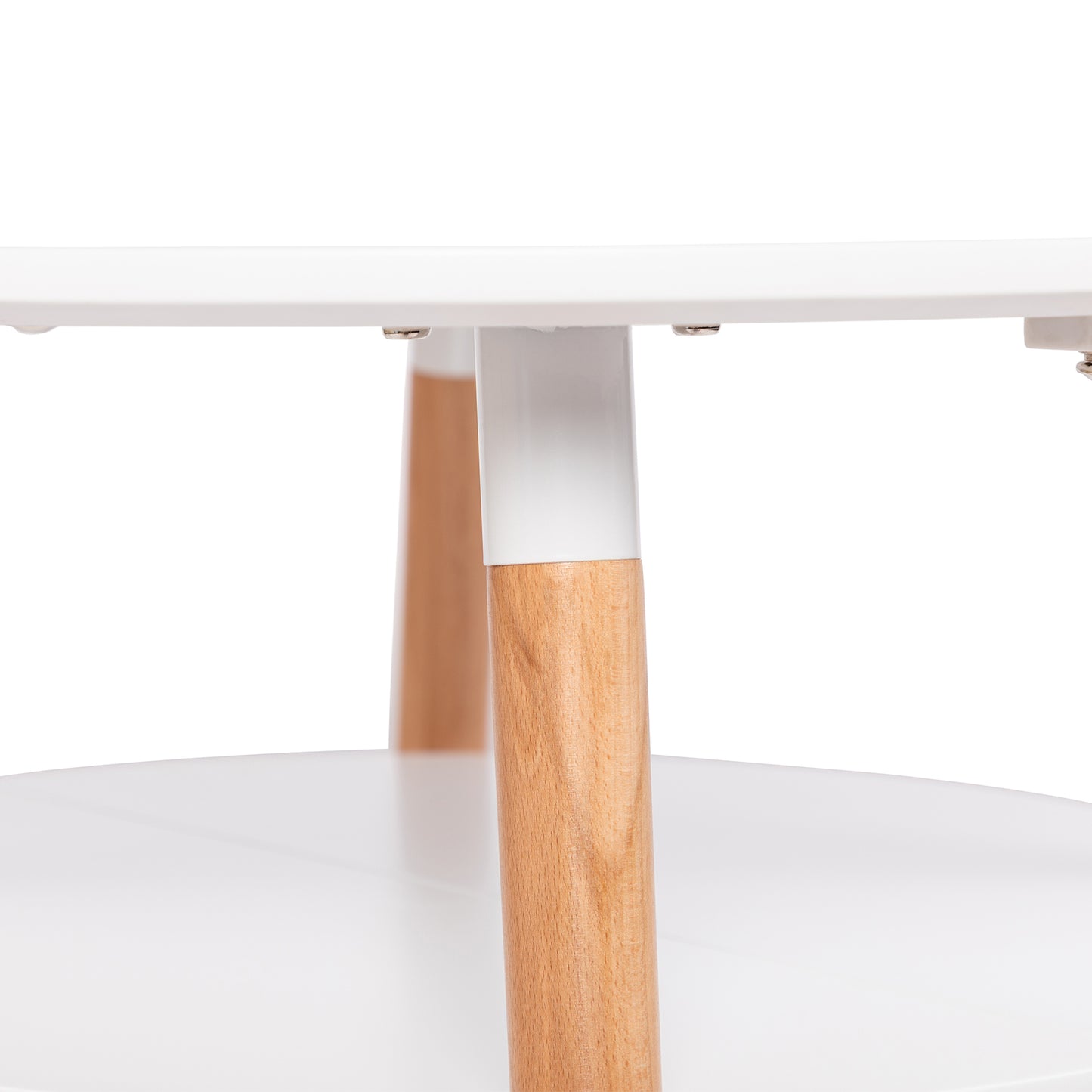 2-Layer Round Coffee Table White-FULLER