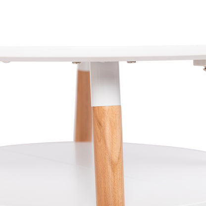 2-Layer Round Coffee Table White-FULLER