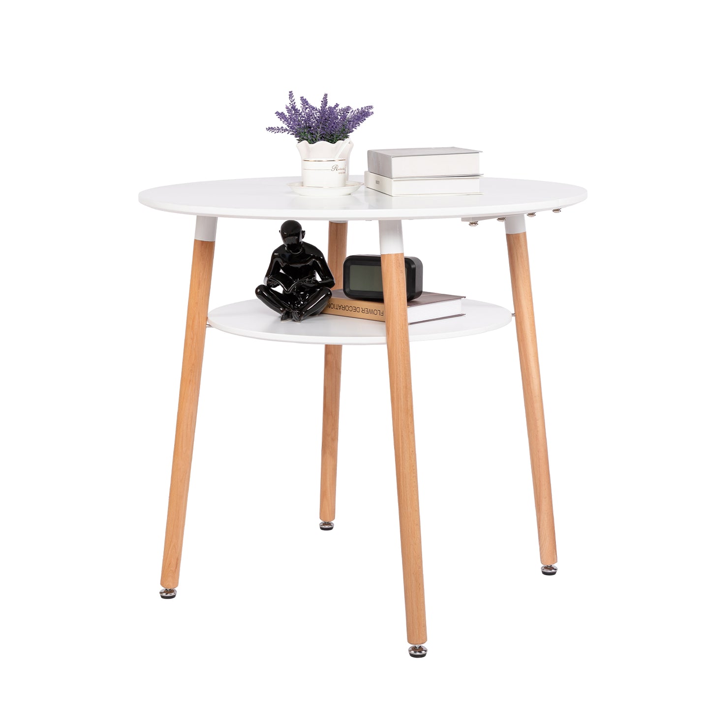 2-Layer Round Coffee Table White-FULLER