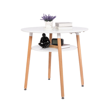 2-Layer Round Coffee Table White-FULLER