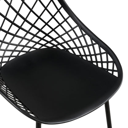 GARY Metal Side Chair with Cutout Back (Set of 4/6) - Black/White