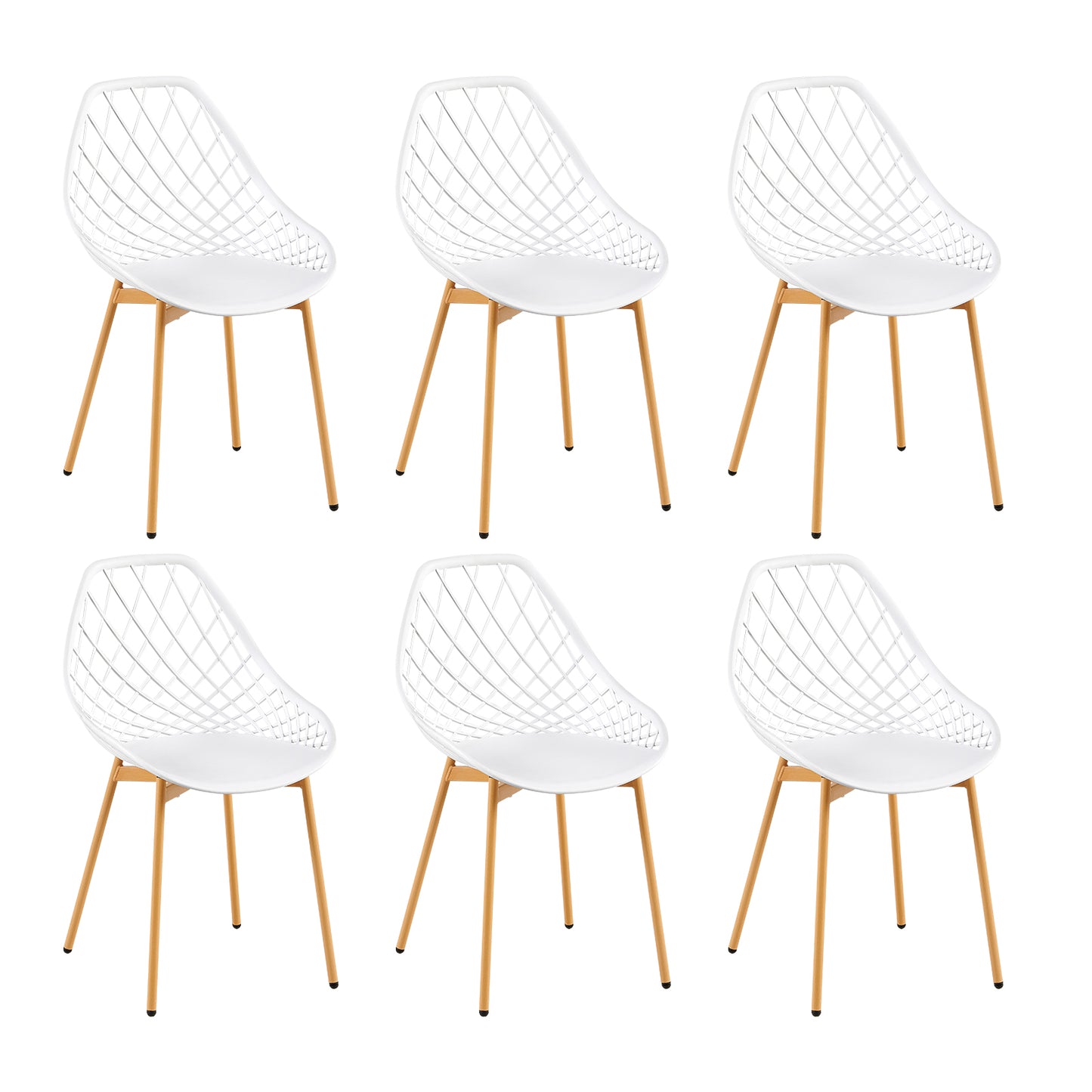 GARY Metal Side Chair with Cutout Back (Set of 4/6) - Black/White