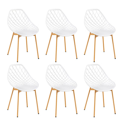 GARY Metal Side Chair with Cutout Back (Set of 4/6) - Black/White