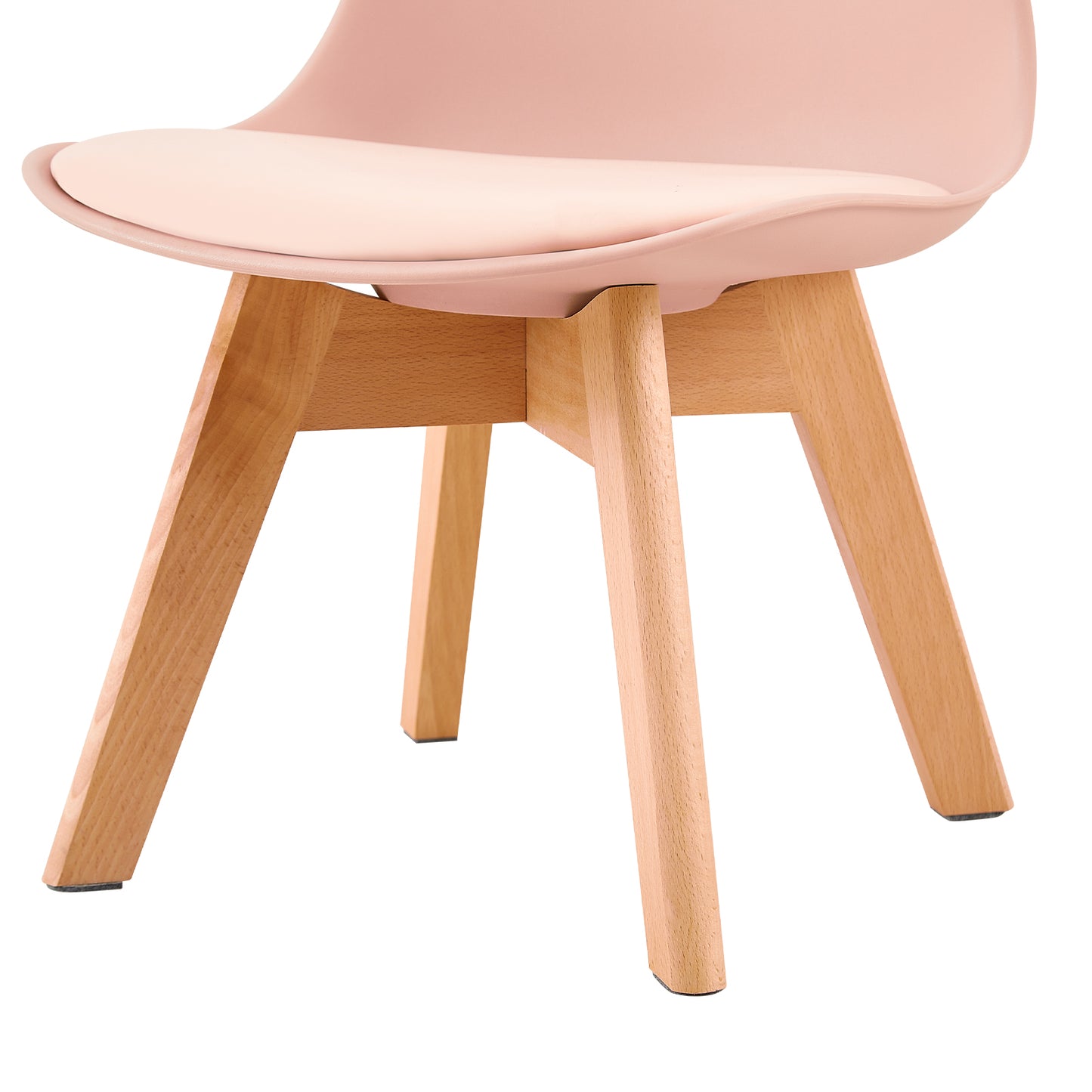 GRAND Set di 2 sedie da pranzo per bambini con gambe in faggio – rosa/bianco