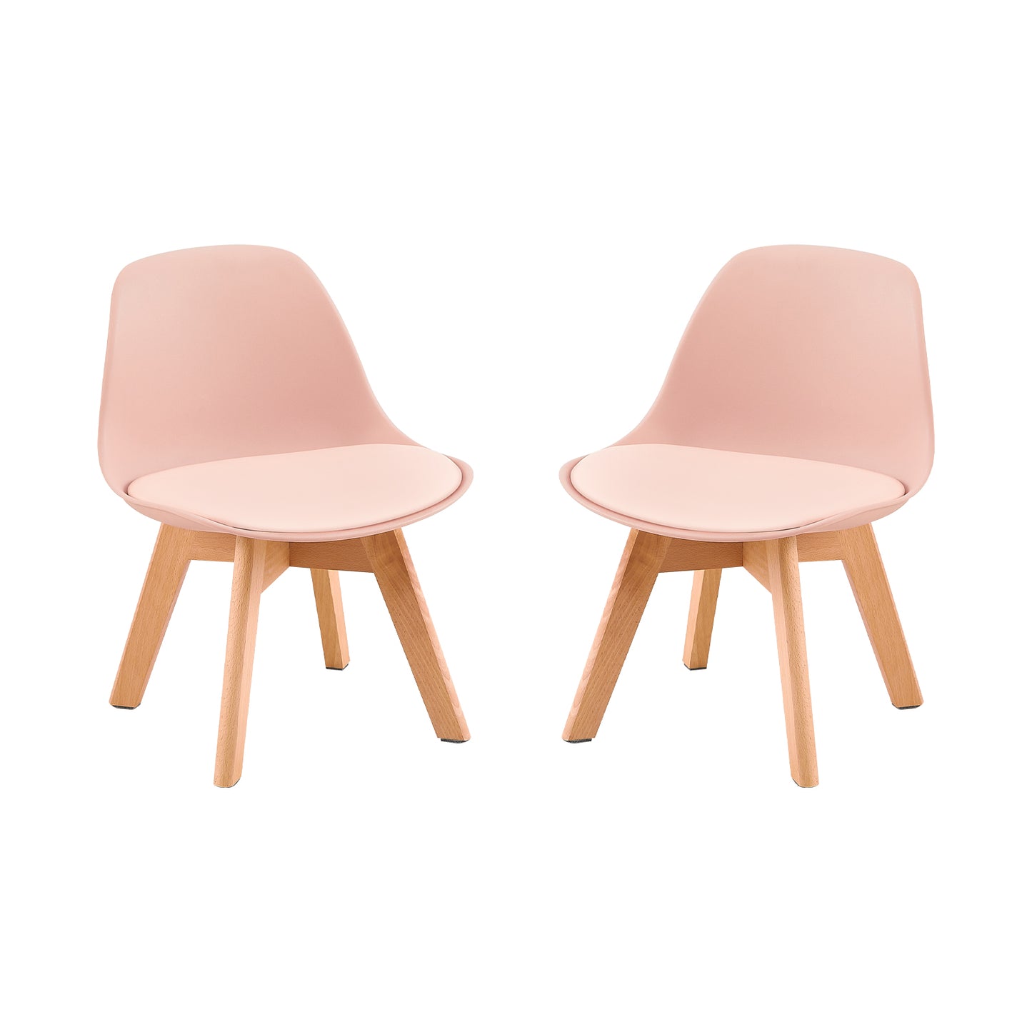 GRAND Children's Dining Chair Beech Legs Set of 2 - Pink/White