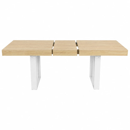 Extendable Rectangular Dining Table, 160-200cm Long - Wood and White