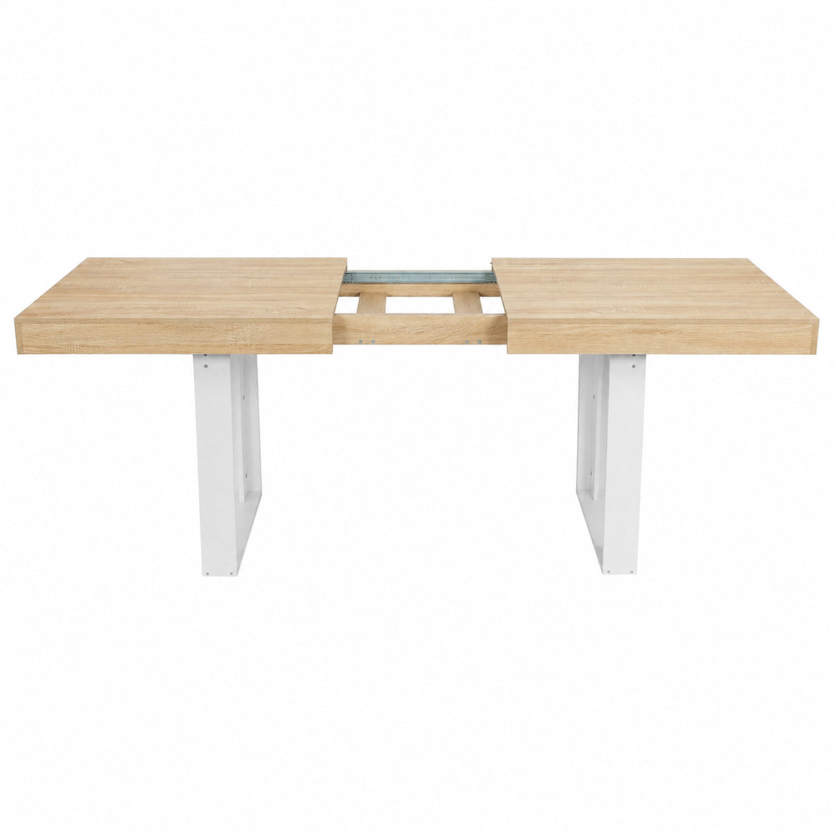 Extendable Rectangular Dining Table, 160-200cm Long - Wood and White