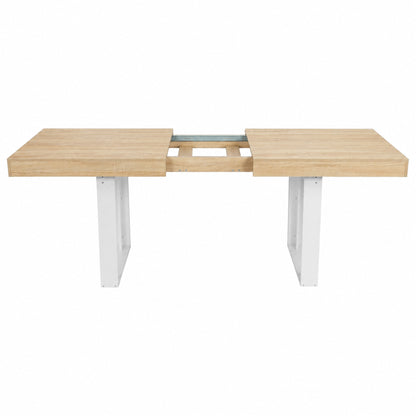 Extendable Rectangular Dining Table, 160-200cm Long - Wood and White