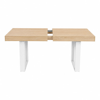 Extendable Rectangular Dining Table, 160-200cm Long - Wood and White