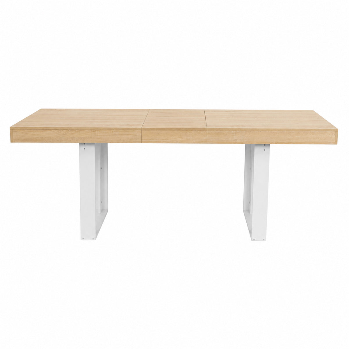 Extendable Rectangular Dining Table, 160-200cm Long - Wood and White