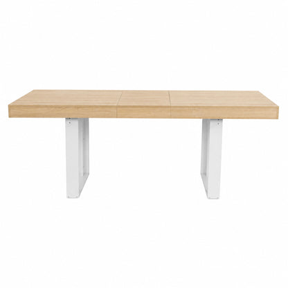 Extendable Rectangular Dining Table, 160-200cm Long - Wood and White