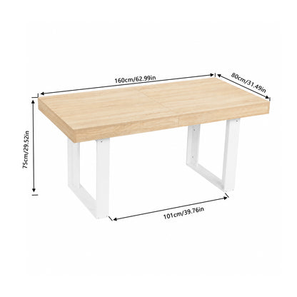 Extendable Rectangular Dining Table, 160-200cm Long - Wood and White
