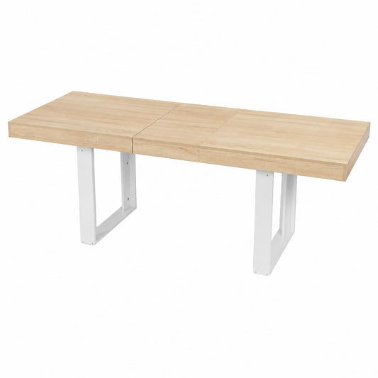 Extendable Rectangular Dining Table, 160-200cm Long - Wood and White