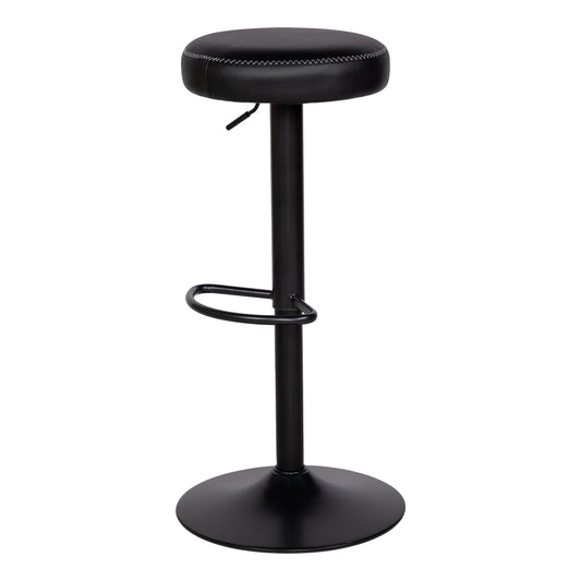 HAZLET Modern Adjustable Bar Stools with Footrests Set of 2- Black
