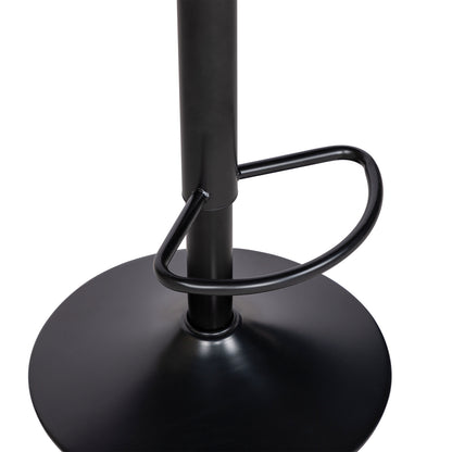 HAZLET Modern Adjustable Bar Stools with Footrests Set of 2- Black