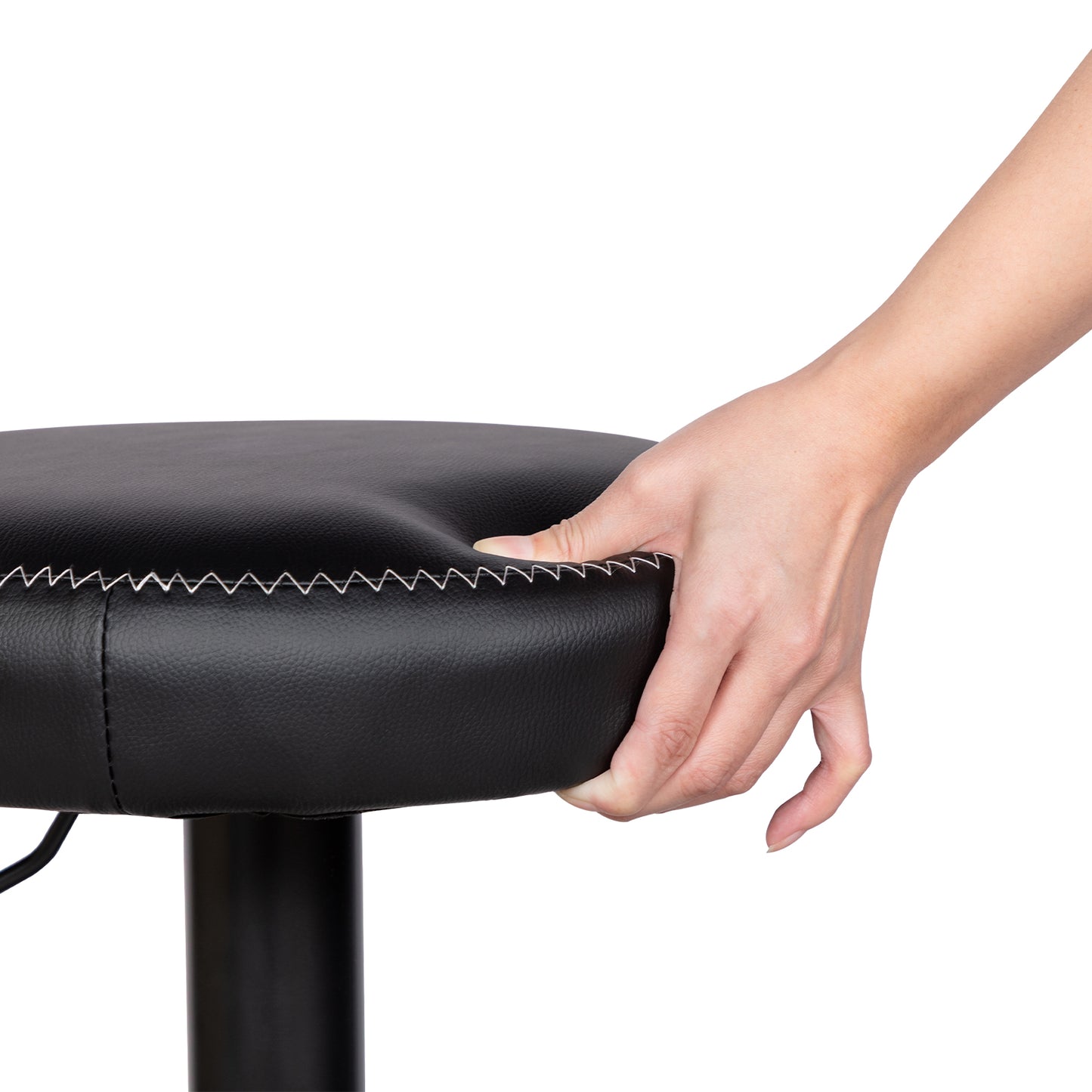 HAZLET Modern Adjustable Bar Stools with Footrests Set of 2- Black