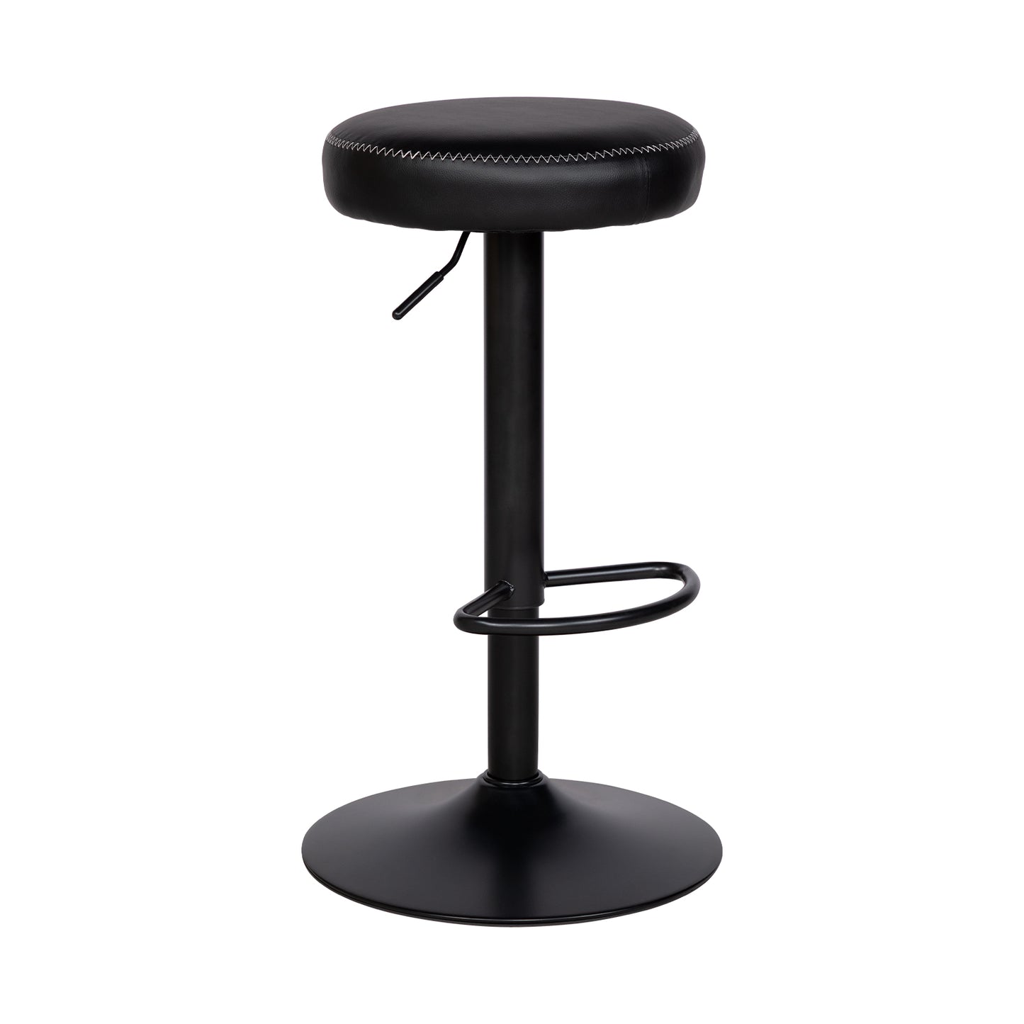 HAZLET Modern Adjustable Bar Stools with Footrests Set of 2- Black