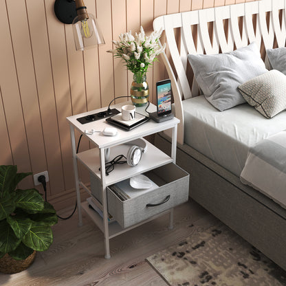 Small Side Table 40cm with Iron Legs-White-HINES