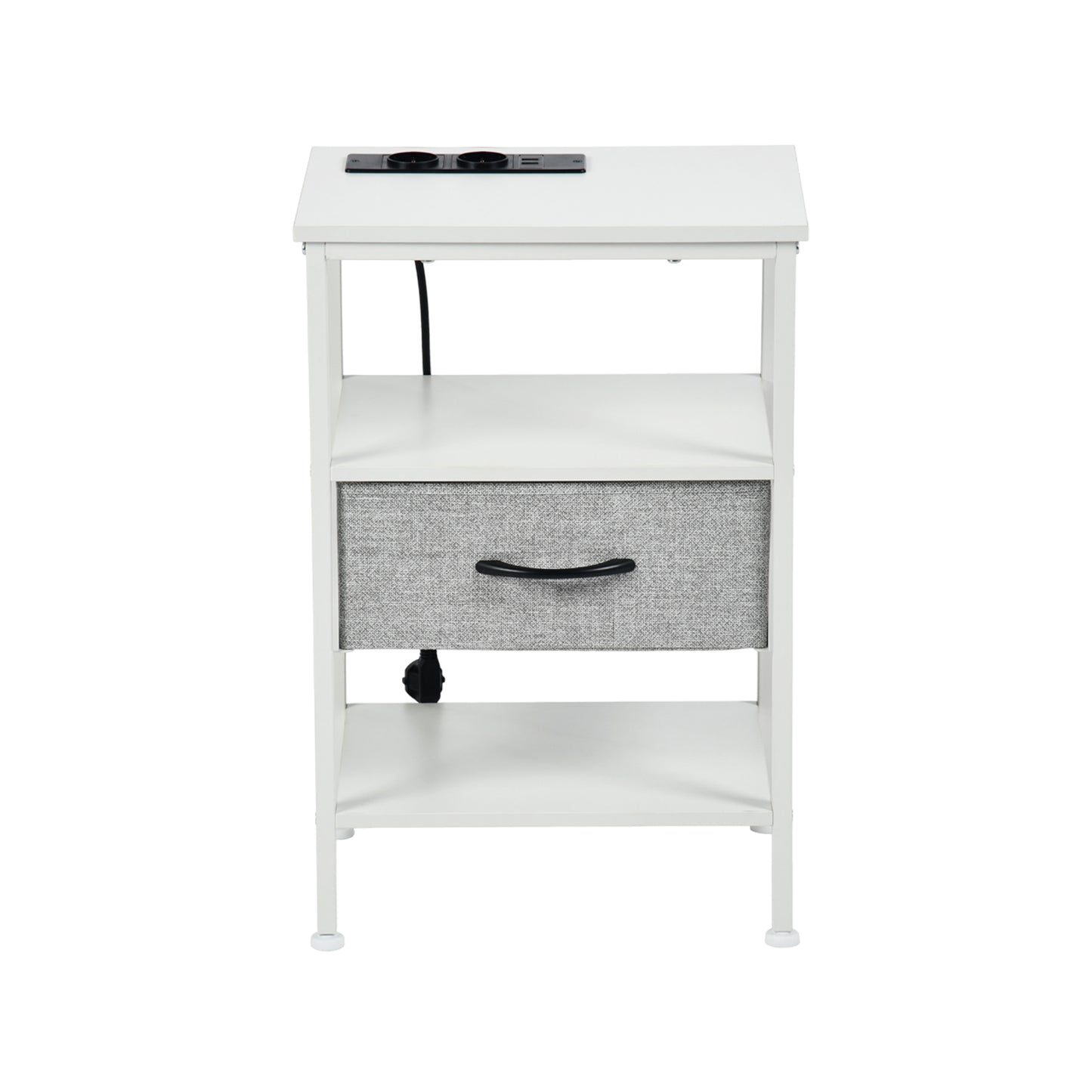 Tavolino laterale piccolo 40cm con gambe in ferro-Bianco-HINES