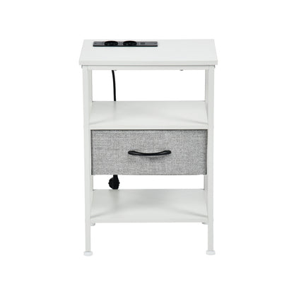 Tavolino laterale piccolo 40cm con gambe in ferro-Bianco-HINES