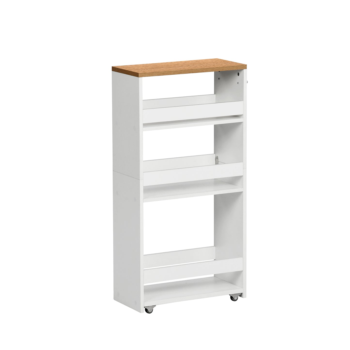 4-Tier Space-Saving Rotating Cart White - HUSUM
