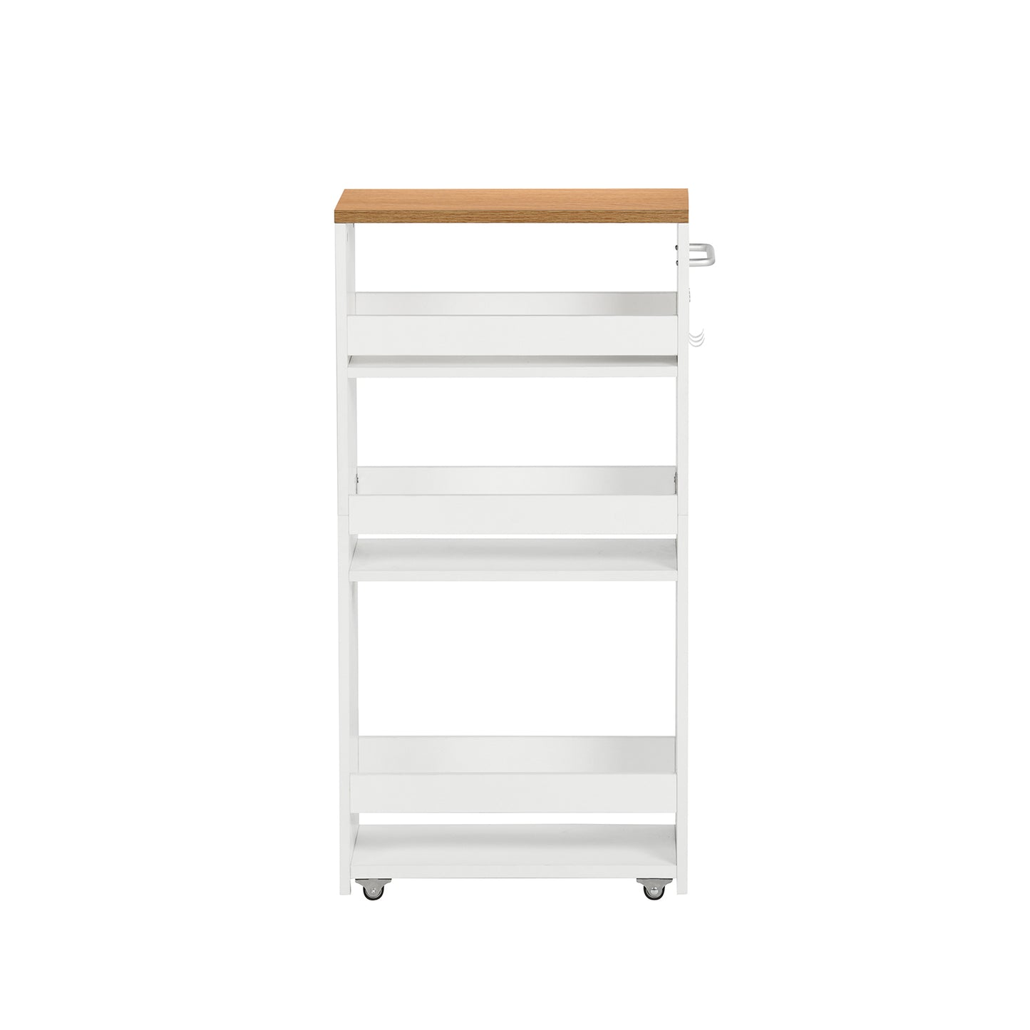 4-Tier Space-Saving Rotating Cart White - HUSUM