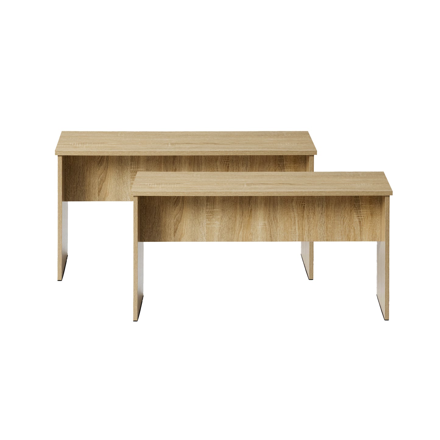 Dining Long Bench Long with 90cm Set of 2 - OAK/White/Black-HYBLA