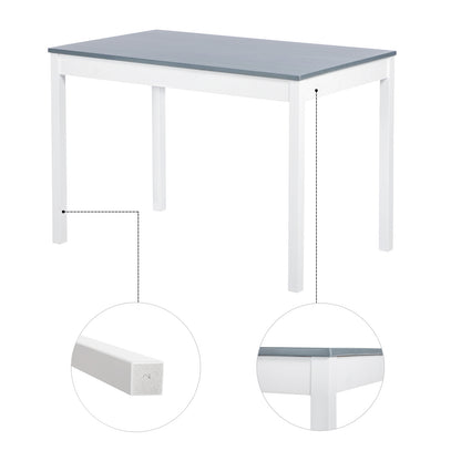 JOEL Square Dining Set -White and Gray