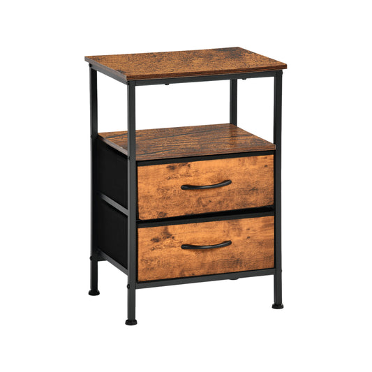 Storage Side Table 40cm with Iron Legs-Fire color-JENA