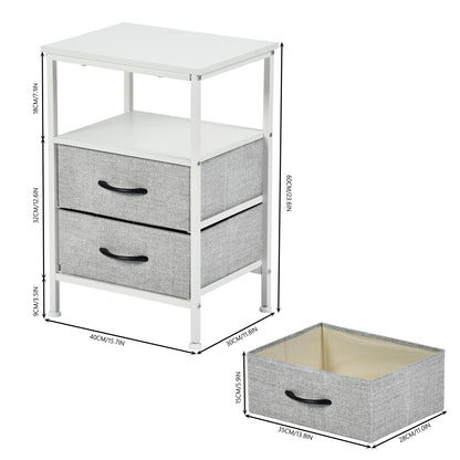 Storage Side Table 40cm with Iron Legs-White-JENA