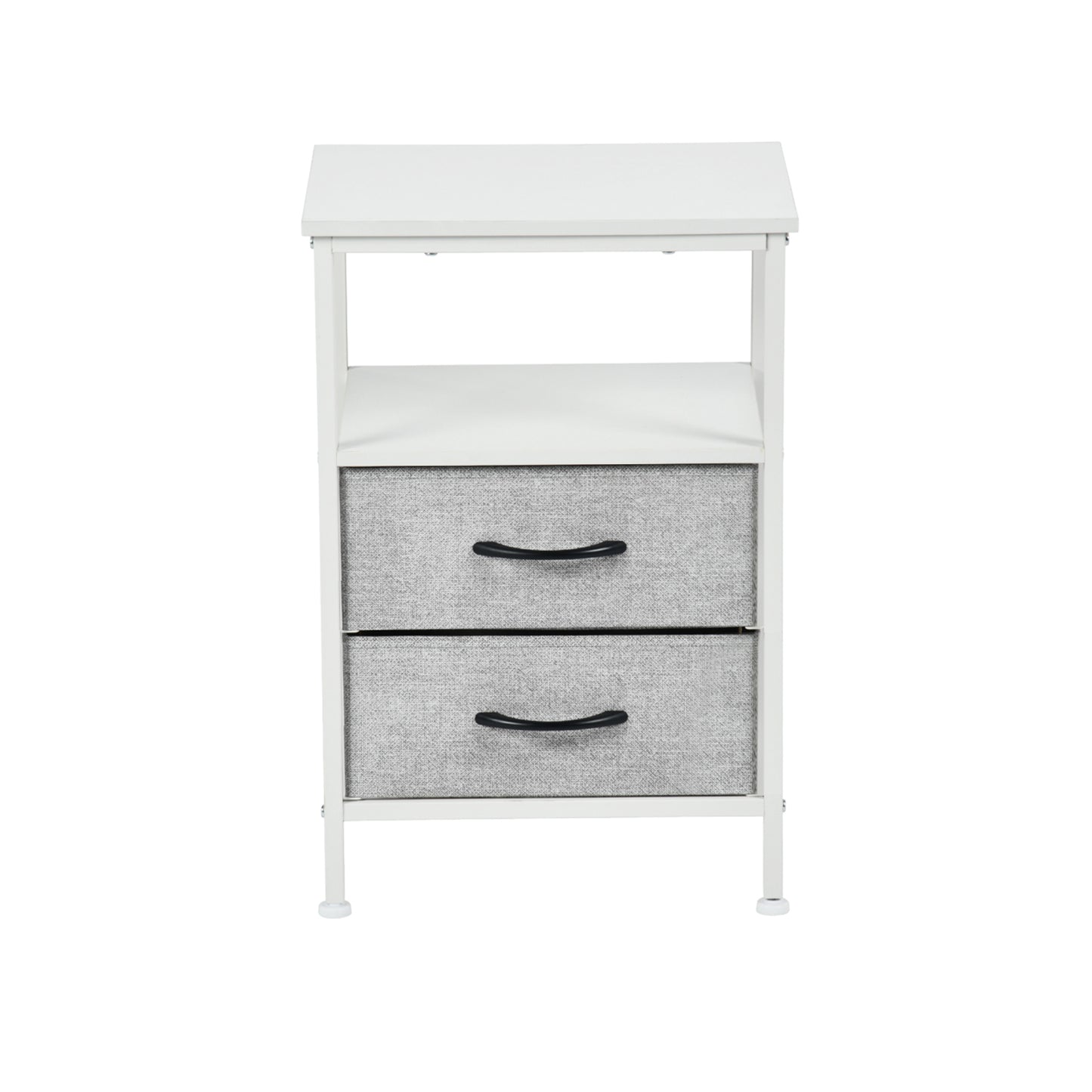 Storage Side Table 40cm with Iron Legs-White-JENA