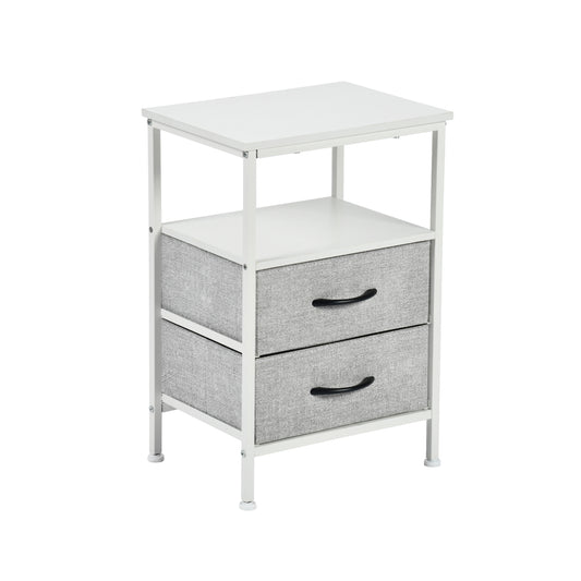 Storage Side Table 40cm with Iron Legs-White-JENA