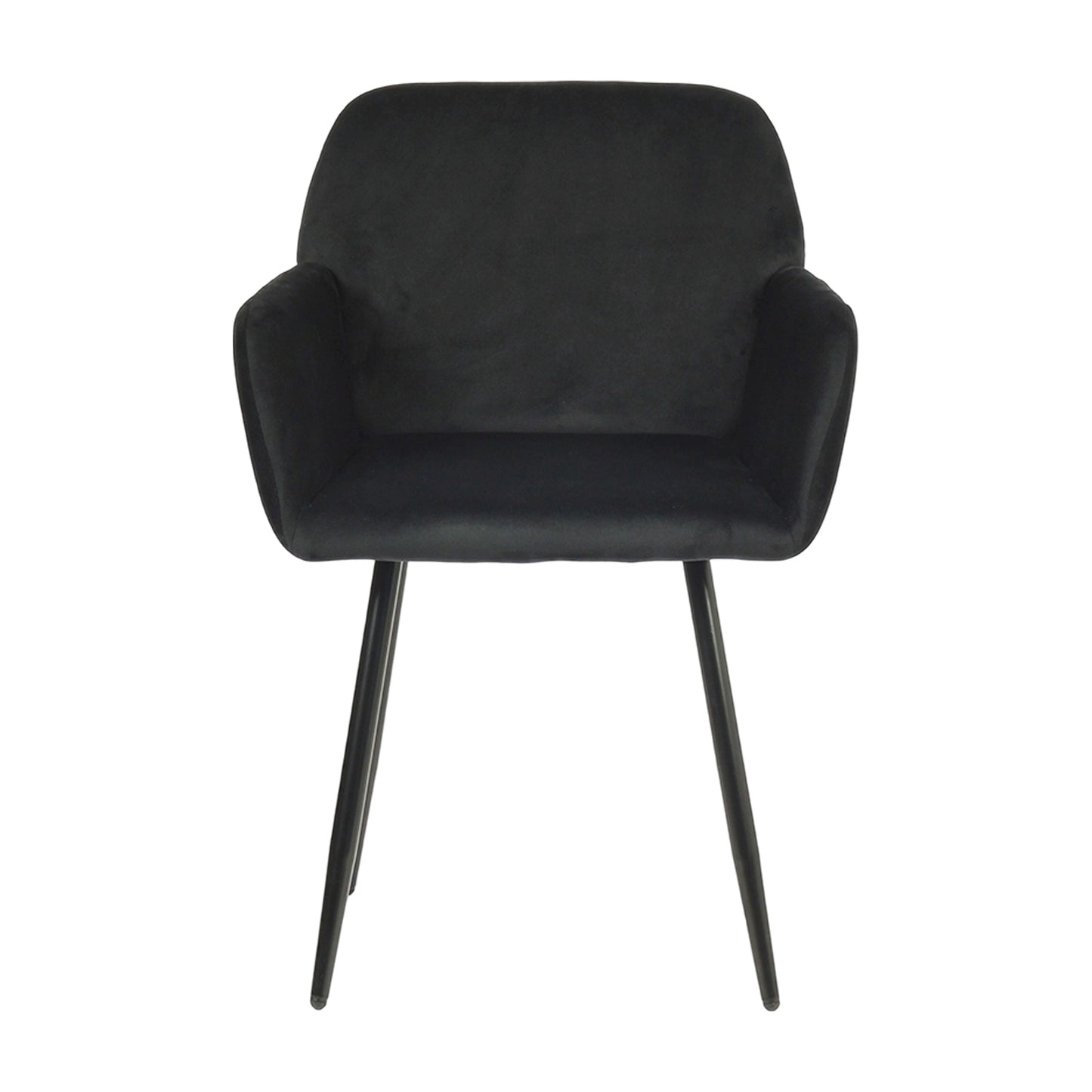 Velvet Armrest Wide Dining Chair Black/Dark Gray- KAMEY