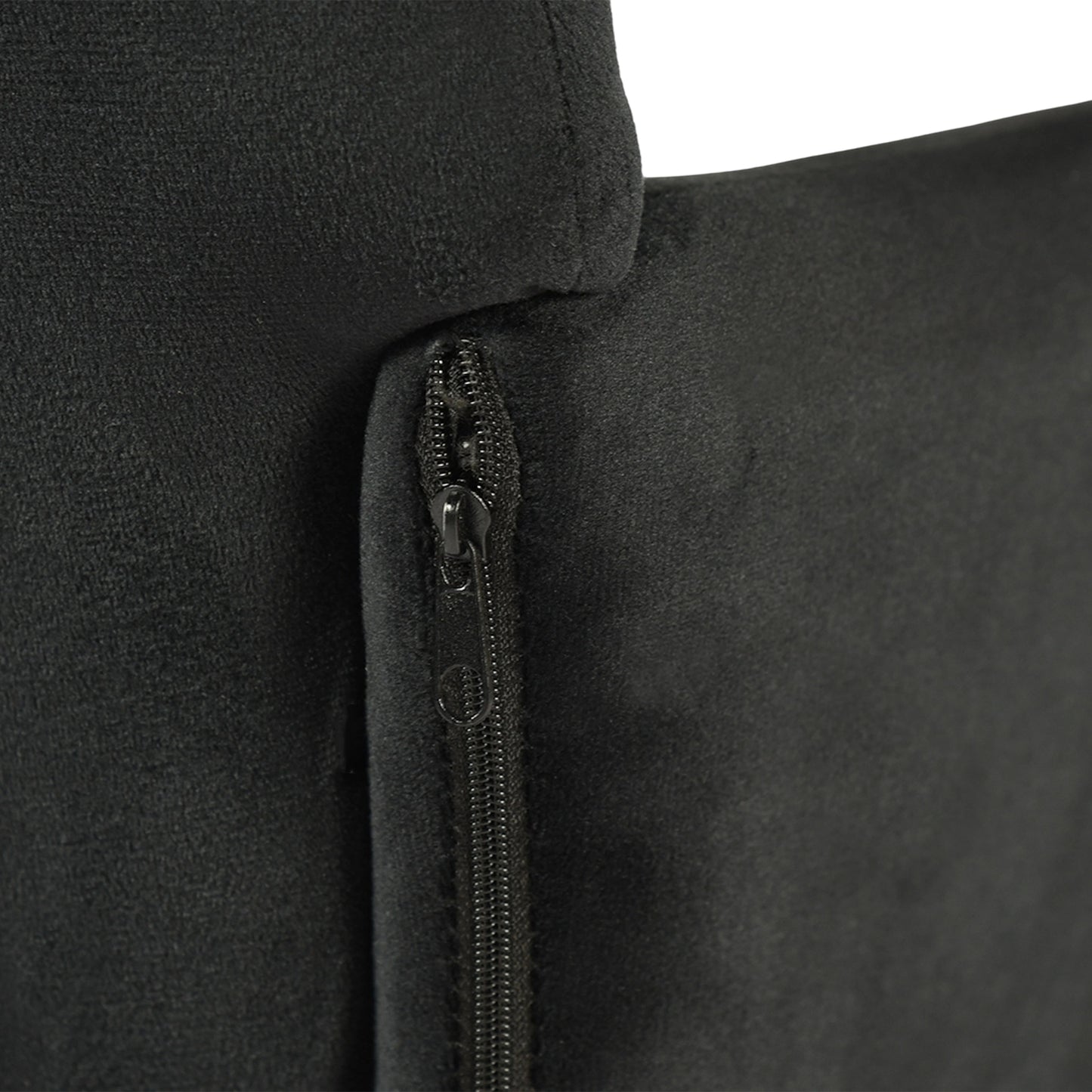 Velvet Armrest Wide Dining Chair Black/Dark Gray- KAMEY