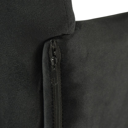 Velvet Armrest Wide Dining Chair Black/Dark Gray- KAMEY