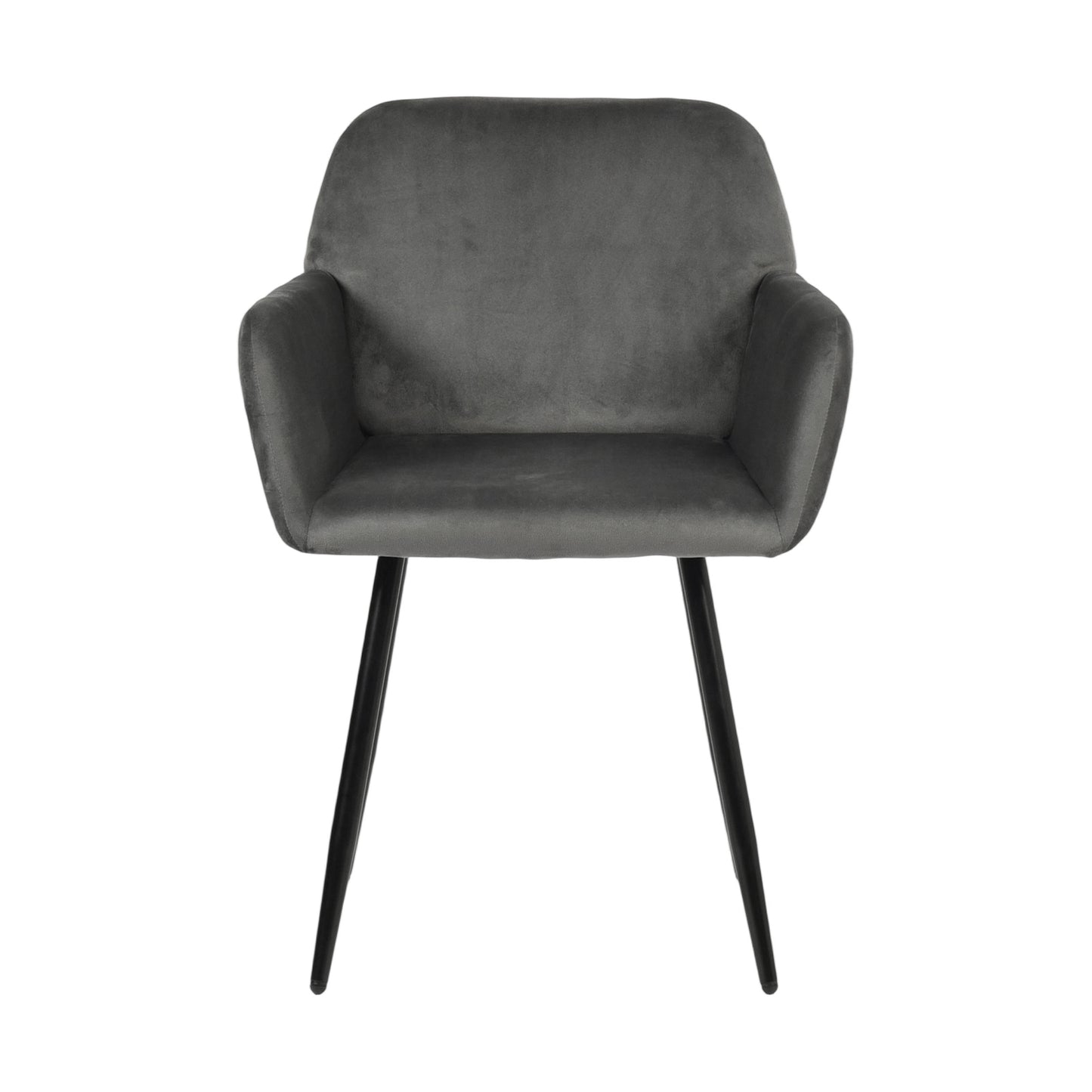 Velvet Armrest Wide Dining Chair Black/Dark Gray- KAMEY