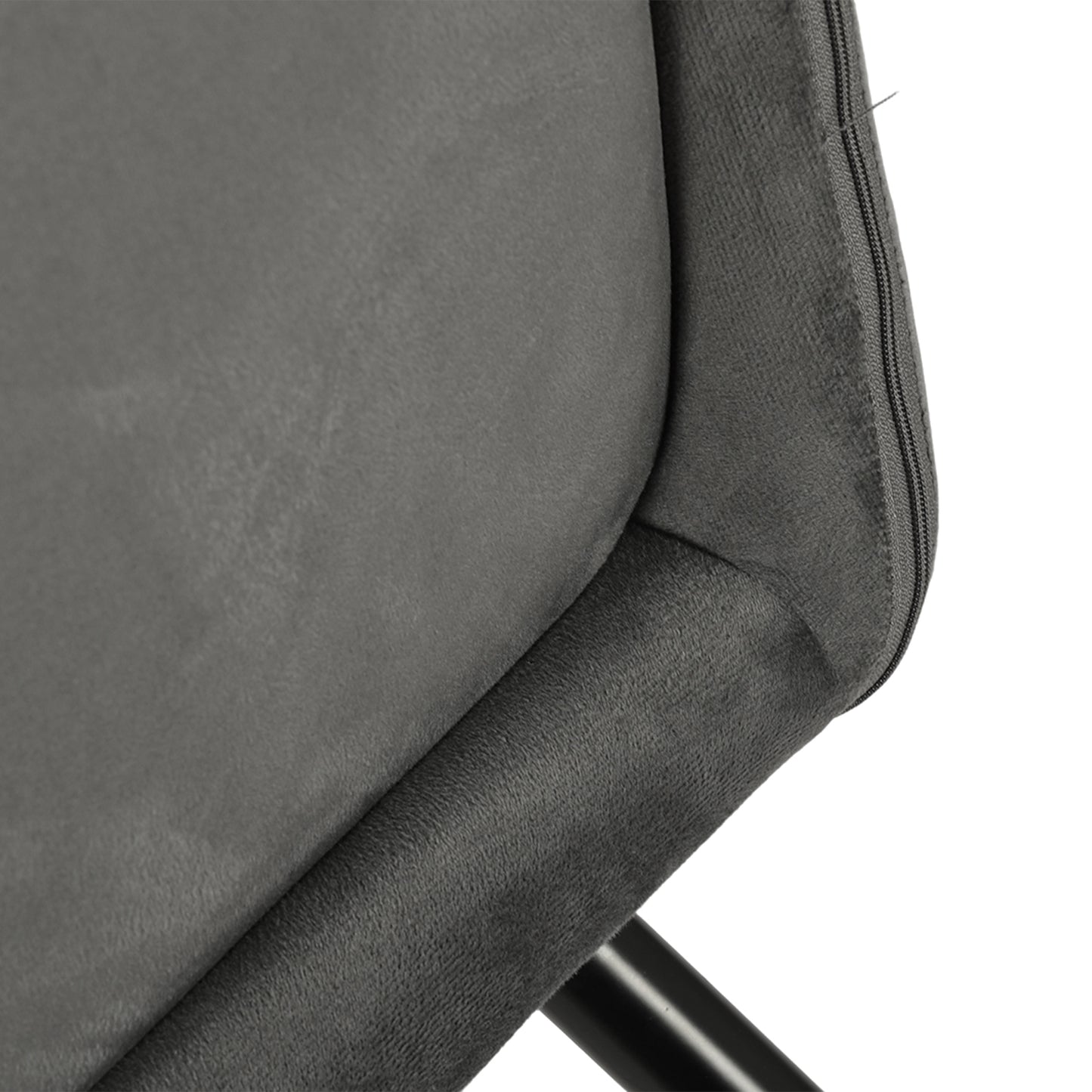 Velvet Armrest Wide Dining Chair Black/Dark Gray- KAMEY